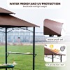 FDW 8'x 5'FT Outdoor Grill Gazebo BBQ Gazebo Canopy Tent with Double Tiered Roof and Steel Frame Perfect for Backyard Entertaining, Brown - 4 of 4