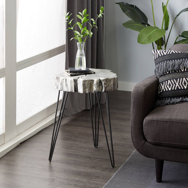 Modern Polystone and Metal Accent Table - Olivia &#38; May, 2 of 15