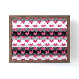 Little Arrow Design Co watercolor hearts on stripes Framed Mini Art Print 4" (H) x 3" (W) x 1" (D) - Society6 - 1 of 3