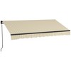VisioGear Retractable Awning, 12'*10' Patio Awnings with Manual Crank Handle for Deck, Yard, Beige & White, 155.5"*16.5"*59.6" - 2 of 4