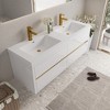 Whisen Pre-Assembled Floating Wall-Mounted Bathroom Vanity with Stone Resin Sink, U-Shaped Storage Drawers - 2 of 4