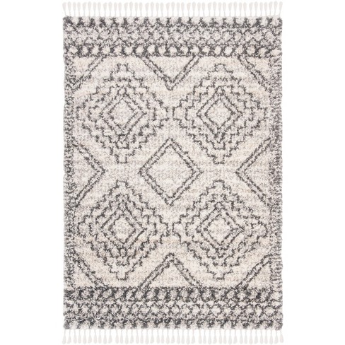 Melrose Shag Sgml937 Power Loomed Area Rug - Ivory/grey - 5'3