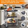Heavy Duty 3-Shelf Rolling Cart, Commercial Foldable Utility Cart with Wheels, 330 Lbs Capacity, Collapsible Service Cart for Foodservice, Garage - 4 of 4