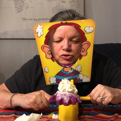 perfrom Pie Cream Face Game,Slap Face Toys,Pie Cream in the Face  Toys,Family Fun Board Games for Kids Adults,Whipped Cream(Not Included)