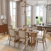 SpassWay 30"H Rattan Oval Wood Dining Table Kitchen Table Conference Table with Double Pedestal - 3 of 4