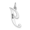 Black Bow Jewelry 14k White Gold, Ella Collection Medium Fancy Script Initial J Pendant - 3 of 4