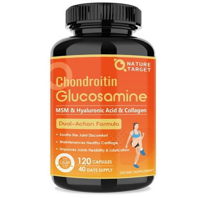 NATURE TARGET Glucosamine Chondroitin - Joint Support Supplement for Men & Women, 120 Caps