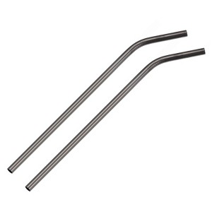 Unique Bargains Smooth Cocktail Coffee Juice Reusable Metal Straws 2 Pcs - 1 of 3
