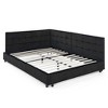 Full Size L Shape Corner Bed Frames with Backrest and Armrests, Velvet Upholstered Sofa Daybed for Small Room - 4 of 4