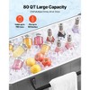 VEVOR 80QT Rolling Ice Chest, Holds up to 50 Bottles / 110 Cans, Portable Patio Party Bar Drink Cooler Cart with Bottom Shelf & Shelves, Black&Gray - 3 of 4