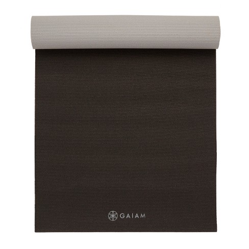 Gaiam Sol Dry-Grip Yoga Mat, Black, 5mm (Longer/Wider) 