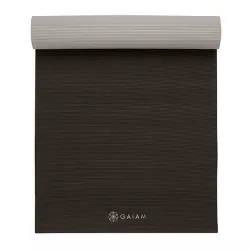 Gaiam 2 Color Premium Yoga Mat - Black/Gray (6mm)