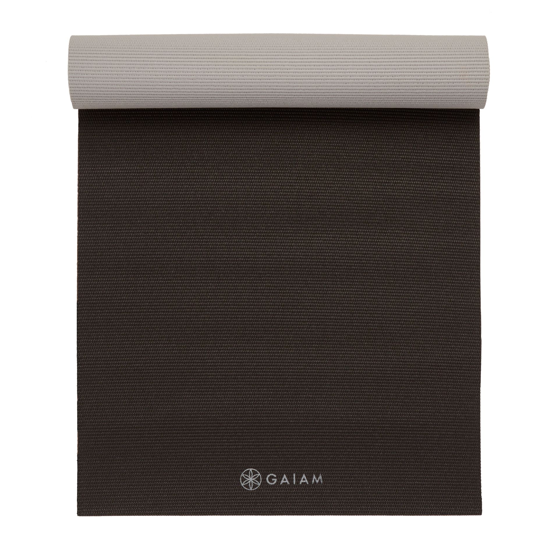 Gaiam 2 Color Premium Yoga Mat - Black/Gray (6mm)
