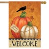 Rustic Pumpkins Fall House Flag Primitive Welcome Crow 28" x 40" Briarwood Lane - 2 of 4