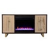 Shanmol Media Color Changing Fireplace with Carved Details Dark Brown/Natural - Aiden Lane: Electric, Remote Control, MDF Frame - image 3 of 4