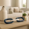 Decorative Oval Interlocking Link Chain for Home Decor - Modern Decorative Object for Shelf Accent or Living Room Decoration - 21", Blue - 2 of 4