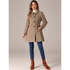 INSPIRE CHIC Women's Single Breasted Long Peter Pan Collar Vintage Winter Overcoat - 3 of 4