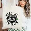City Creek Prints Kiss Me Irish Lips Canvas Tote Bag - 15x16 - Natural - 2 of 2