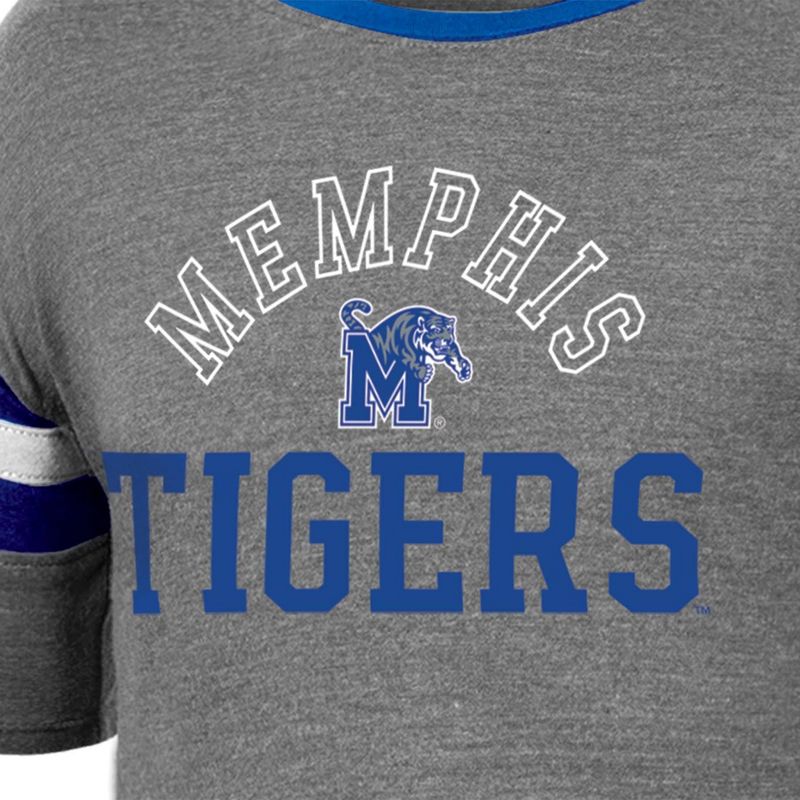 NCAA Memphis Tigers Girls&#39; Short Sleeve Striped Shirt, 3 of 4