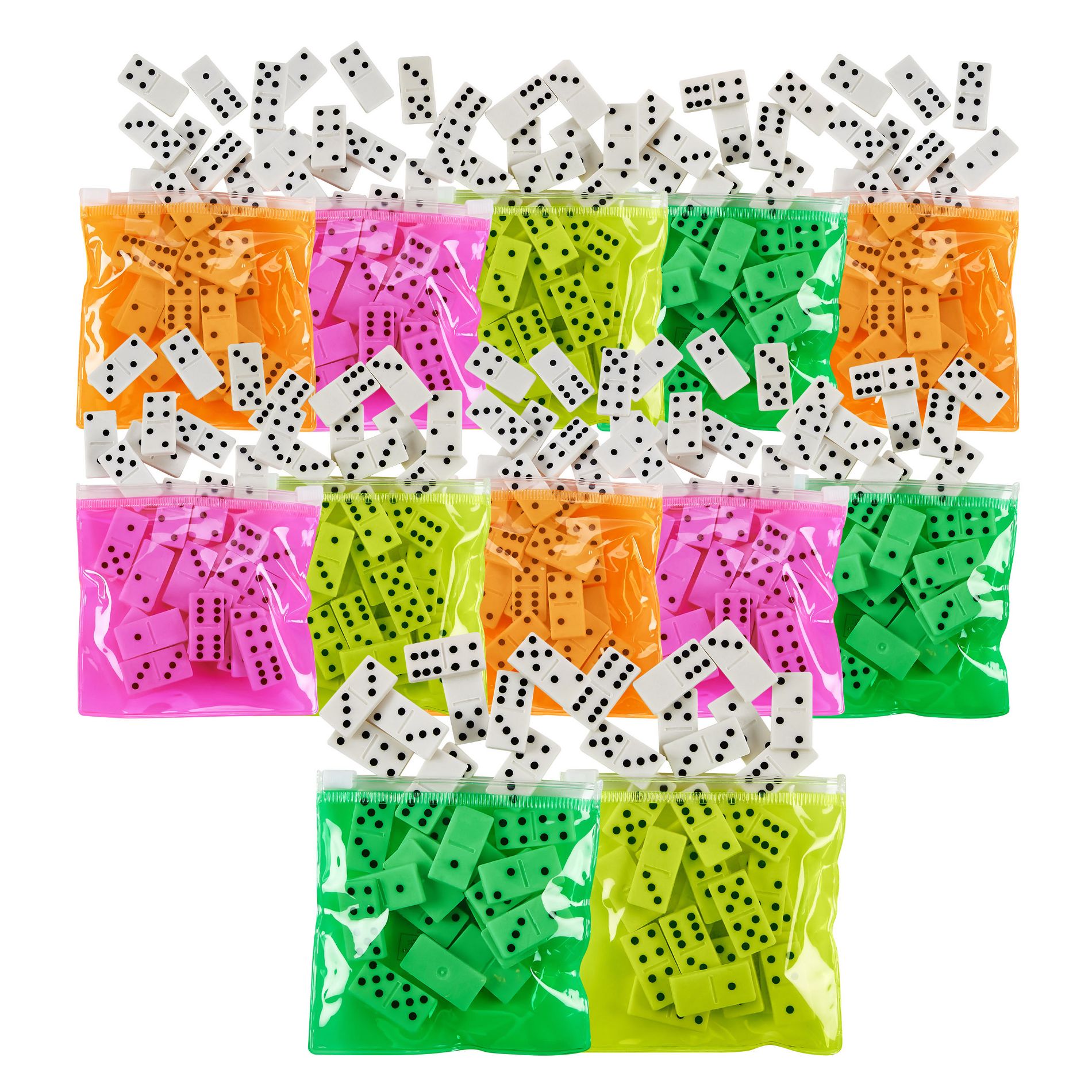 Playbees Mini Dominoes Game Set Pack 12Pack - Each Bag includes 28 Pieces