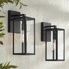 John Timberland Titan Modern Outdoor Wall Light Fixtures Set of 2 Mystic Black 14 1/4" Clear Glass for Post Exterior Barn Deck House Porch Yard Patio - 2 of 4
