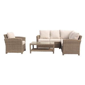 Courtyard Casual Capri 5 pc Sectional Set with Club Chair - 1 of 4
