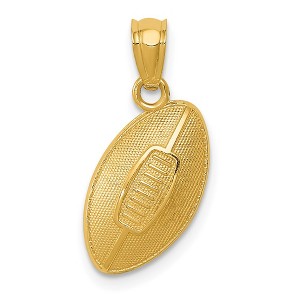 Black Bow Jewelry 14k Yellow Gold Textured Football Pendant - 1 of 4