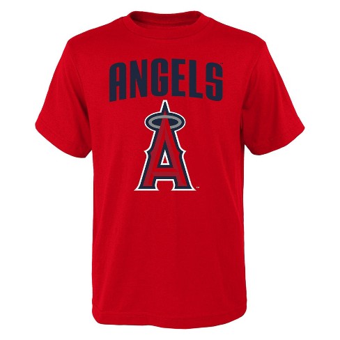 Mlb Los Angeles Angels Boys' Oversize Graphic Core T-shirt - Xl 