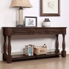 ORRD 63" Long Wood Console Table - 3 Drawers & Shelf, Entryway Sofa Table, Easy Assembly（Antique White） - 3 of 4