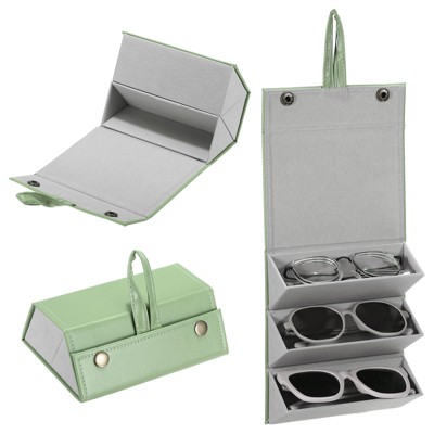 Unique Bargains Foldable 3-slot Travel Sunglasses Eyewear Organizer