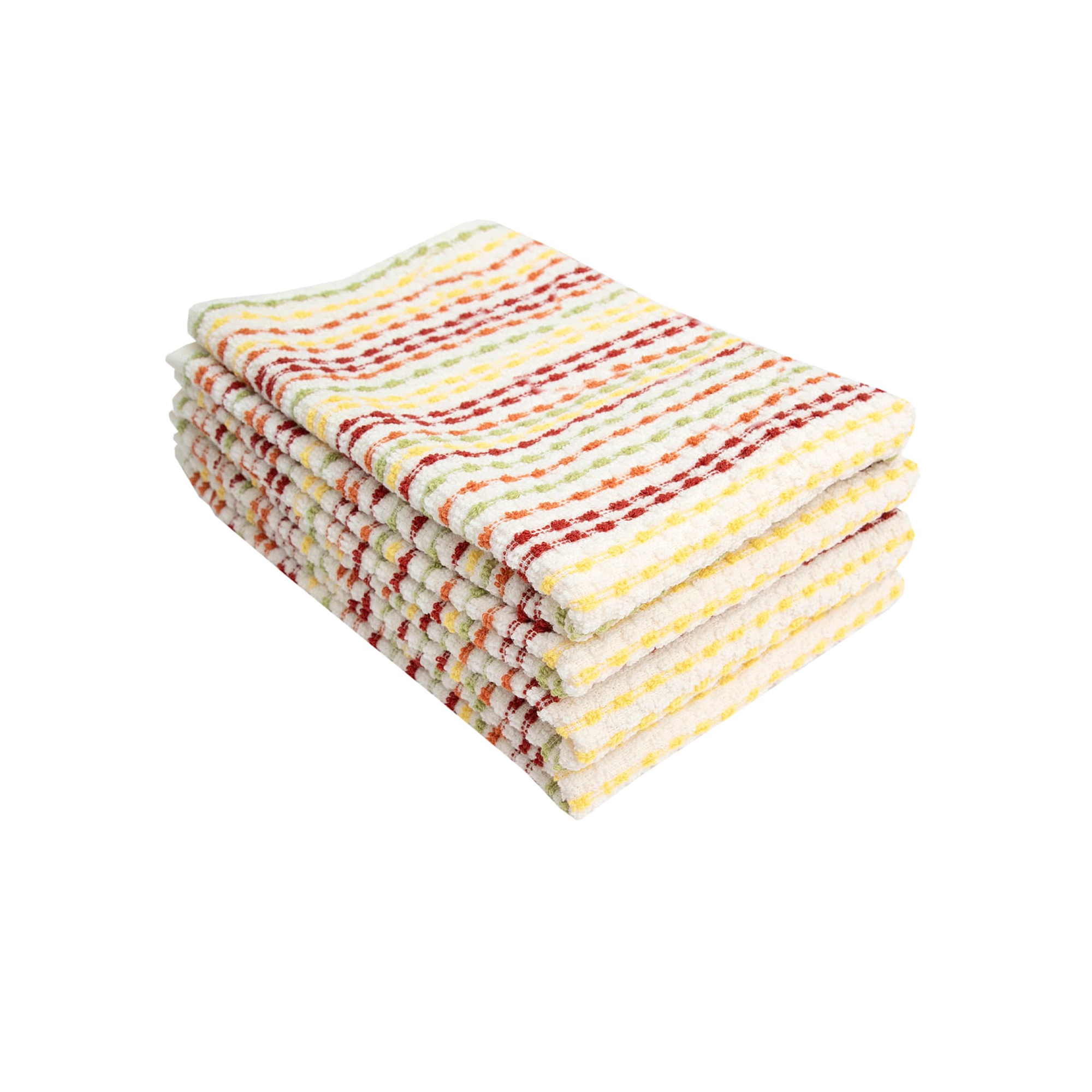 John Ritzenthaler Co. Pebble Cotton Terry Bar Mop Kitchen Towels, 16x18, Set of Four, Fall