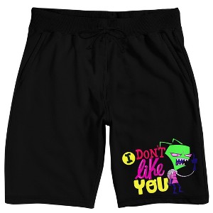 Invader Zim I Don’t Like You Adult Black Sleep Pajama Shorts - 1 of 4