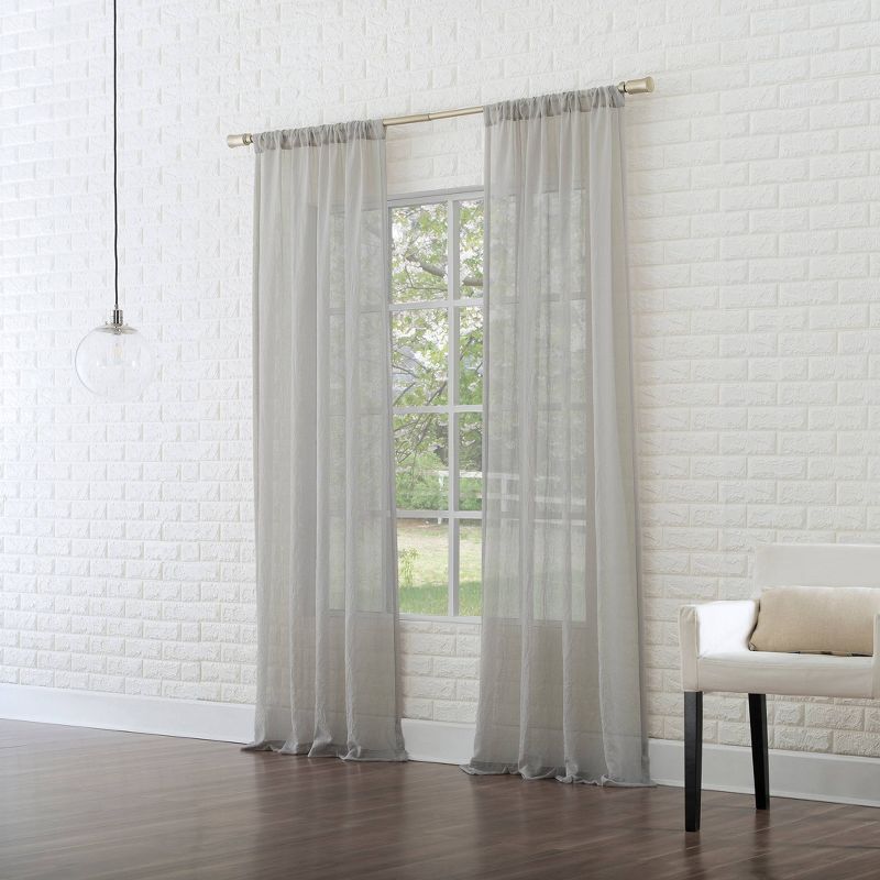 No. 918 Sheer Avril Crushed Texture Rod Pocket Curtain Panel, 6 of 14