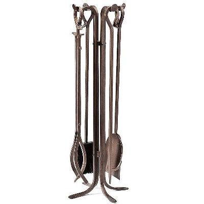 Plow Hearth Hand Forged Iron Fireplace Tools Stand Set Target