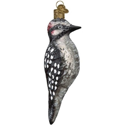 Old World Christmas Blown Glass Ornament for Christmas Tree, Vintage Hairy Woodpecker