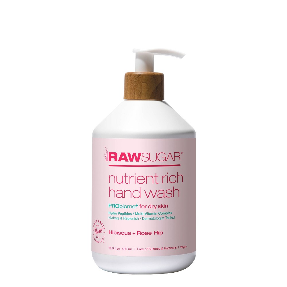 Raw Sugar Nutrient Rich Hand Wash - Hibiscus + Rose Hip - 16.9 fl oz