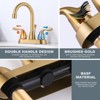 WOWOW 4 in. Centerset Double Handle High Arc Bathroom Faucet with Drain Kit Included in Brushed Nickel - image 4 of 4