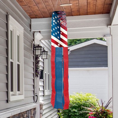 Patriotic Red White and Blue Outdoor Windsock 40x6