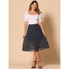 Allegra K Women's Chiffon Summer Vintage Floral Print A-Line Midi Skirts - 2 of 4
