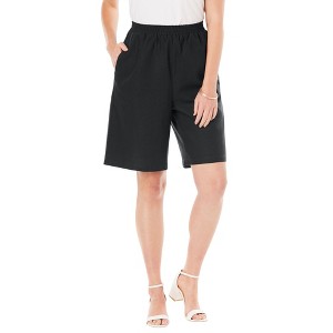 Jessica London Women's Plus Size Linen Short - 1 of 4