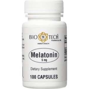 Bio-Tech Pharmacal Melatonin 5 mg – Natural Sleep Support Supplement – 100 Capsules - 1 of 4