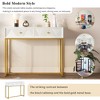 Whisen Modern Stripe Design Console Table with Two Drawers and Metal Legs - 4 of 4