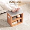 SEVOBAL Small Shoe Bench Entrywaywith Cushion Shoe Benches with Storage Seating Seat Entryway Shoe Rack Entryway Show Racks, Beige, 15.35"*11.4"*16" - 3 of 4