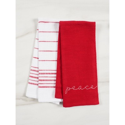 KAF Home Holiday Embroidered Set Of 2 Kitchen Towels, 18"x28"