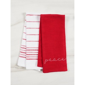 KAF Home Holiday Embroidered Set Of 2 Kitchen Towels, 18"x28" - 1 of 3