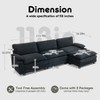 TiramisuBest L Shape Sofa Corduroy Sectional Cloud Couch Double-layer Thick Cushion Ottoman Cup Holder Storage Bags For Living Room - 3 of 4