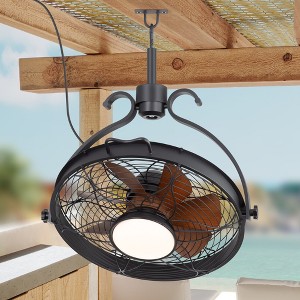 Airsurfer 23.6" Waterproof Ceiling Fan, Dimmable LED Light, Reversible Quiet Motor, Remote Control with Memory Function - 1 of 4