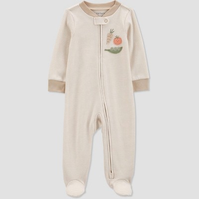 Carter's Just One You®️ Baby Boys' Striped Vegetables Sleep N' Play - Ivory Newborn