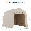 7FT×10FT Heavy-Duty Portable Outdoor Storage Shed, Waterproof Anti-Snow UV-Resistant Shelter with Roll-Up Door & Vents,for Motorcycle,Tools,Firewood - 3 of 4