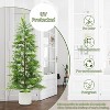 2Pcs Artificial Cedar Topiary Trees with White Pot,Faux Plants,UV Resistant Fake Evergreen,Artificial Christmas Tree for Outdoor Indoor Door Garden - 4 of 4